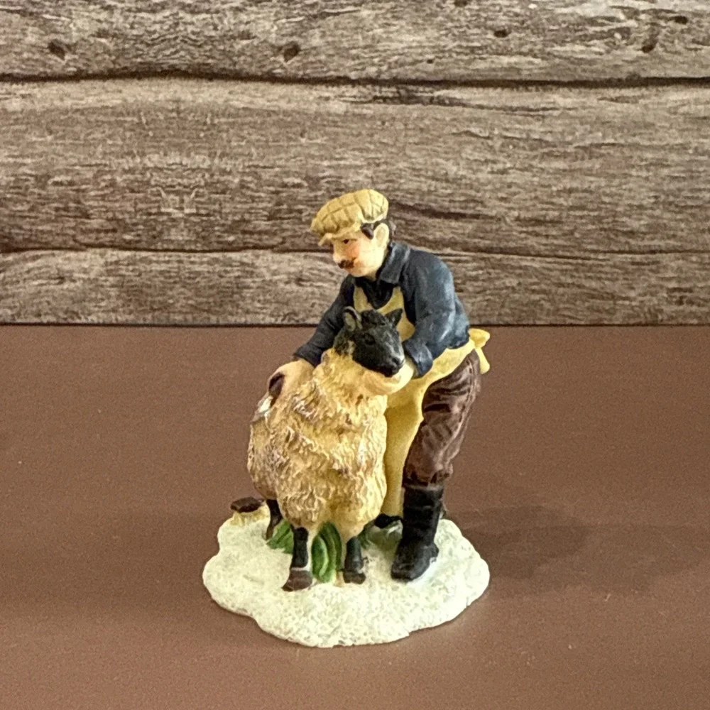 Holiday Time O'Well Village Collectibles Accessory - Man Sheering Sheep
